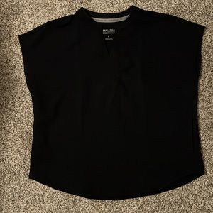 Fabletics black scrub top, with left chest pocket